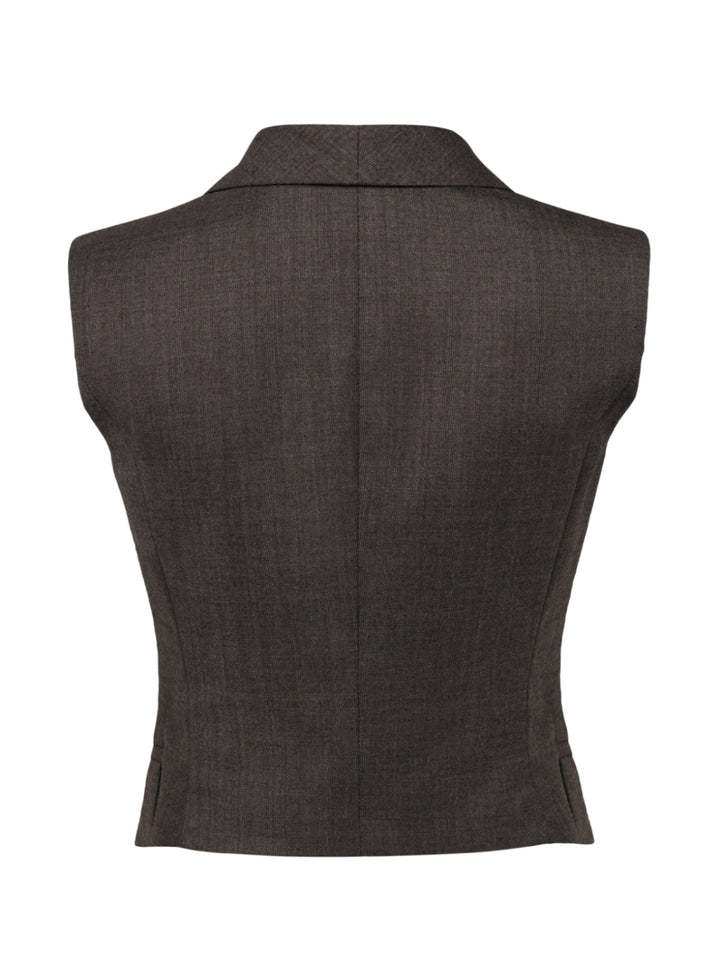 Brown vest on a grey background