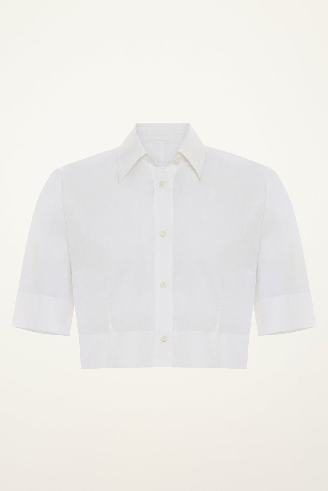 Italian Cotton Crop Blouse | Soft White - SULLIVAN