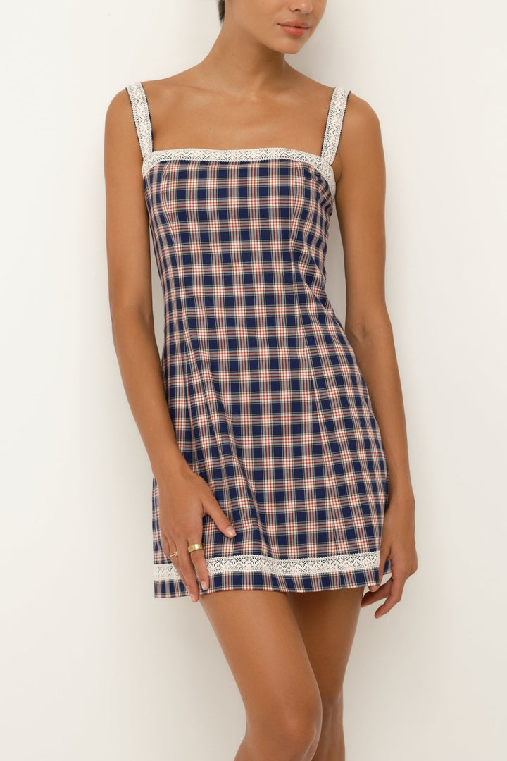 Italian Cotton Mini Dress | Summer Plaid - SULLIVAN