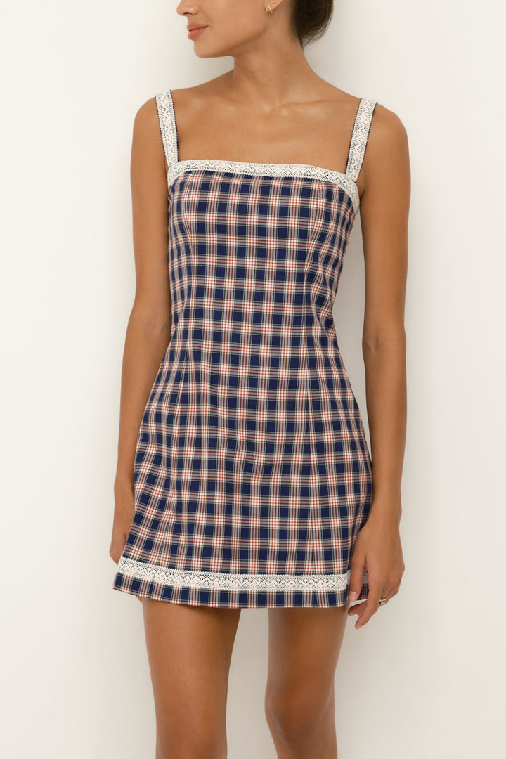 Italian Cotton Mini Dress | Summer Plaid - SULLIVAN