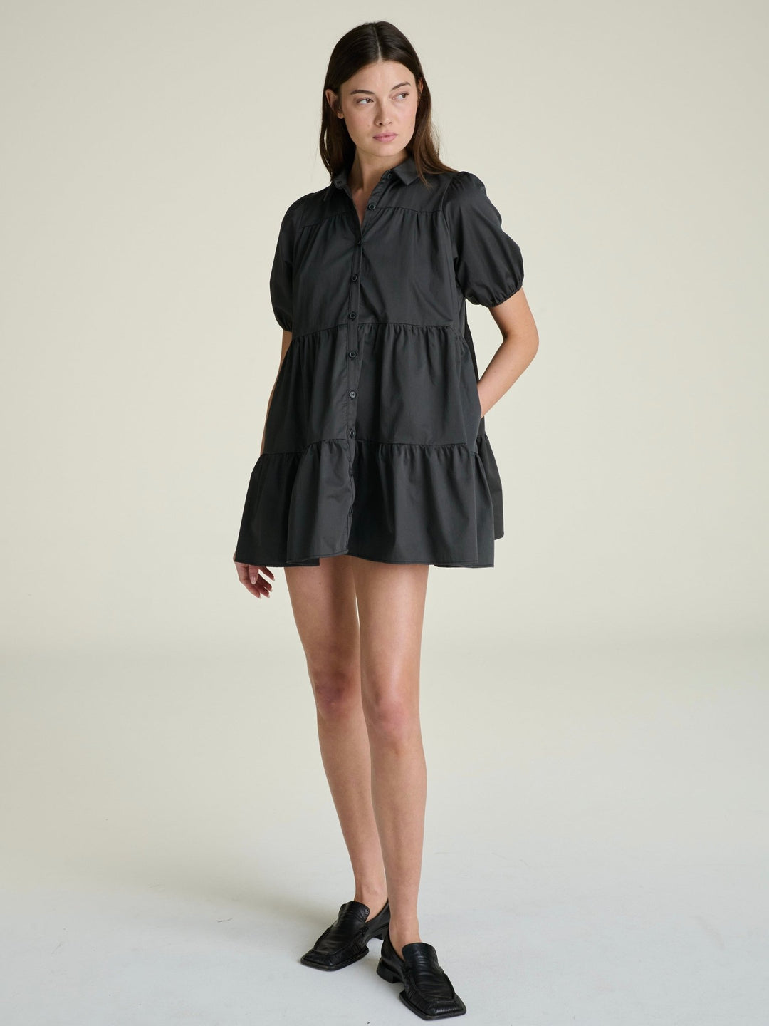 Lolita Shirt Dress | Slate - SULLIVAN