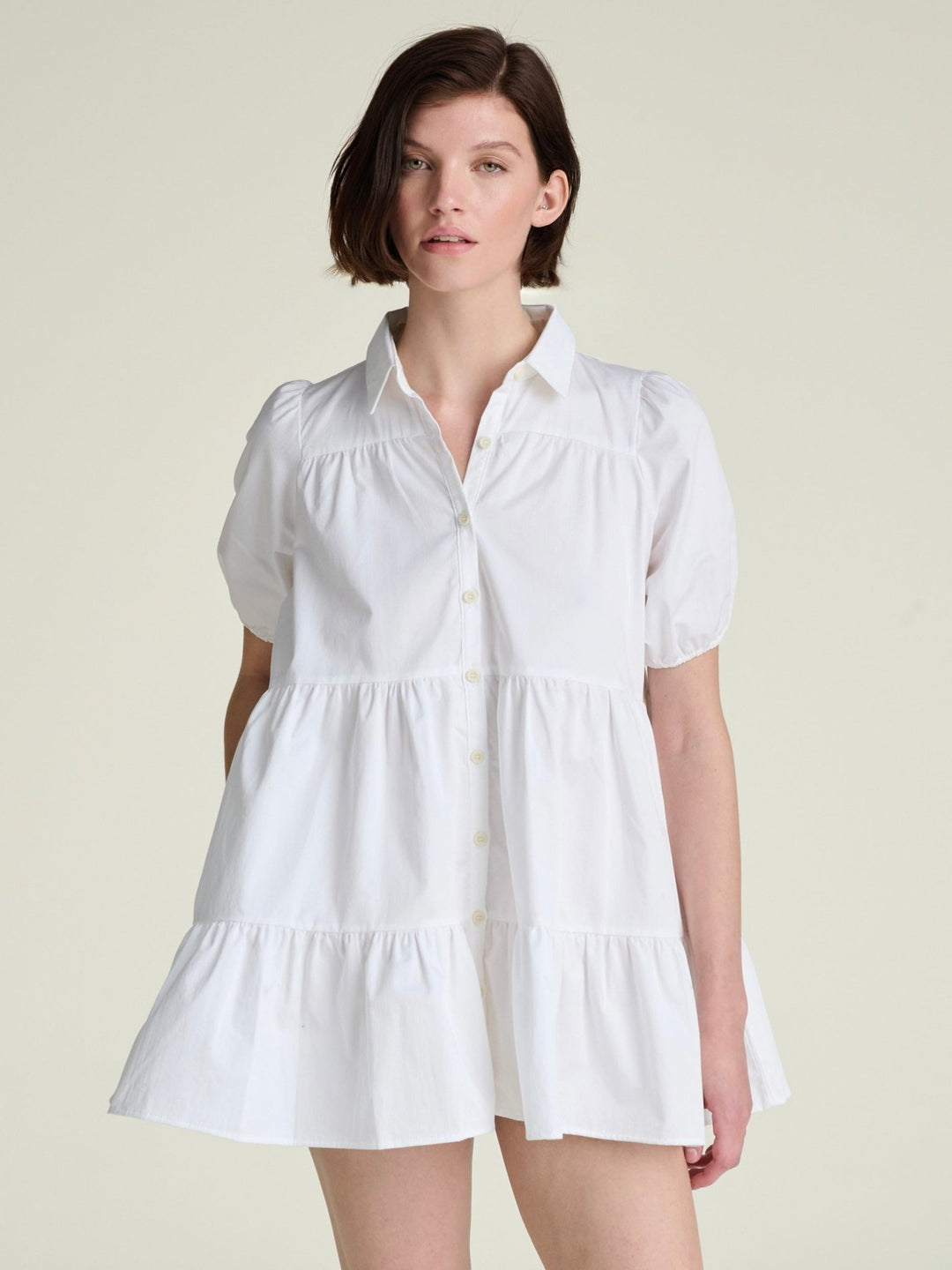 Lolita Shirt Dress | White - SULLIVAN