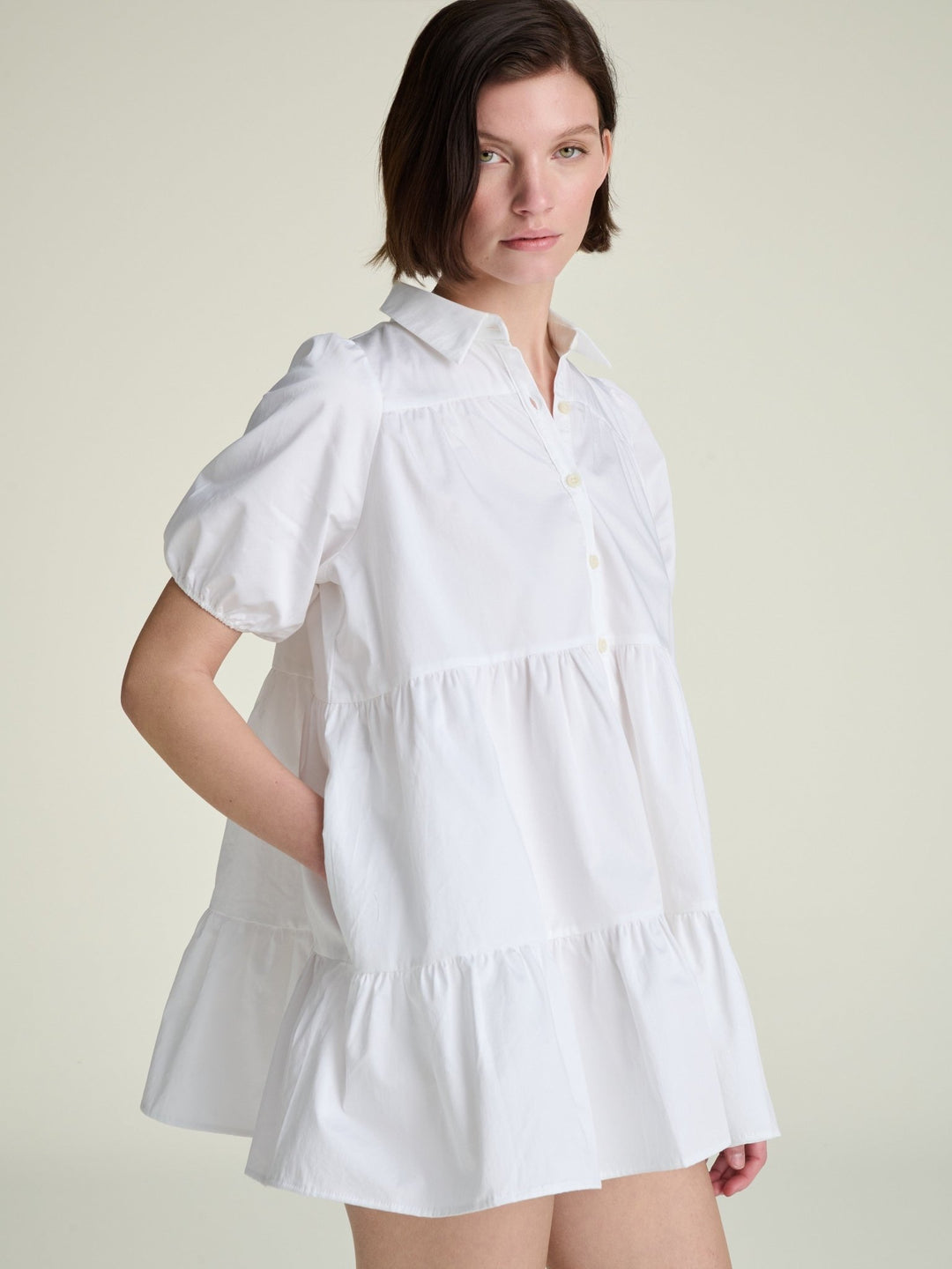 Lolita Shirt Dress | White - SULLIVAN