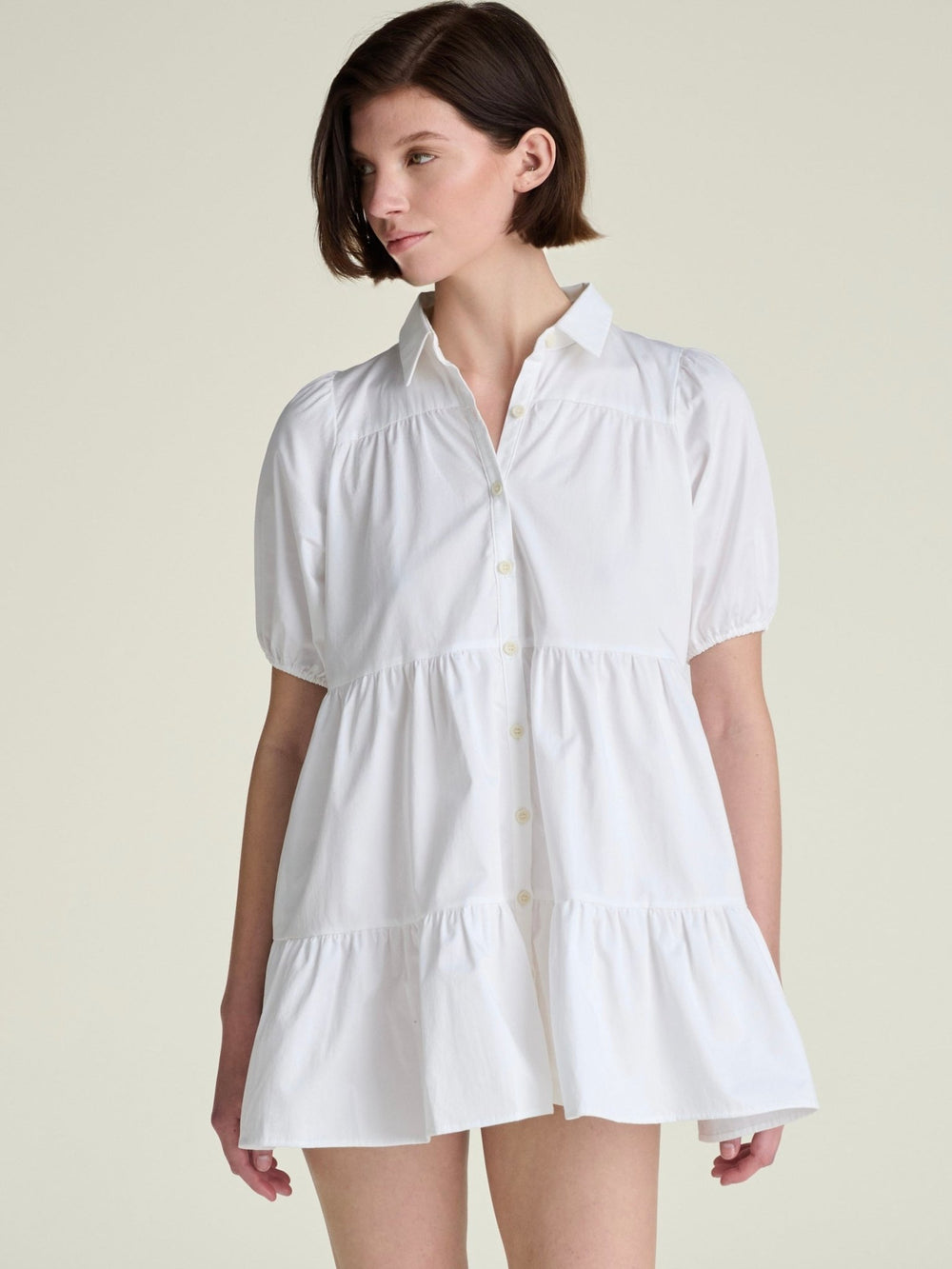 Lolita Shirt Dress | White - SULLIVAN