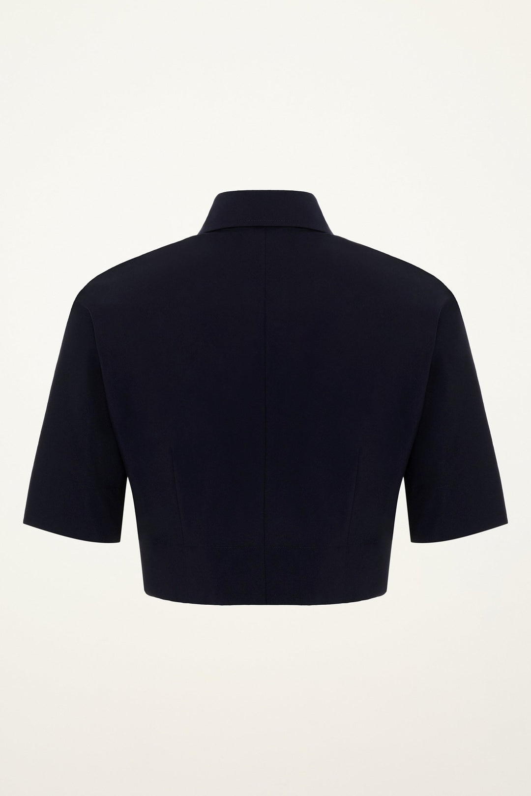 Microstretch Cotton Crop Blouse | Ink - SULLIVAN