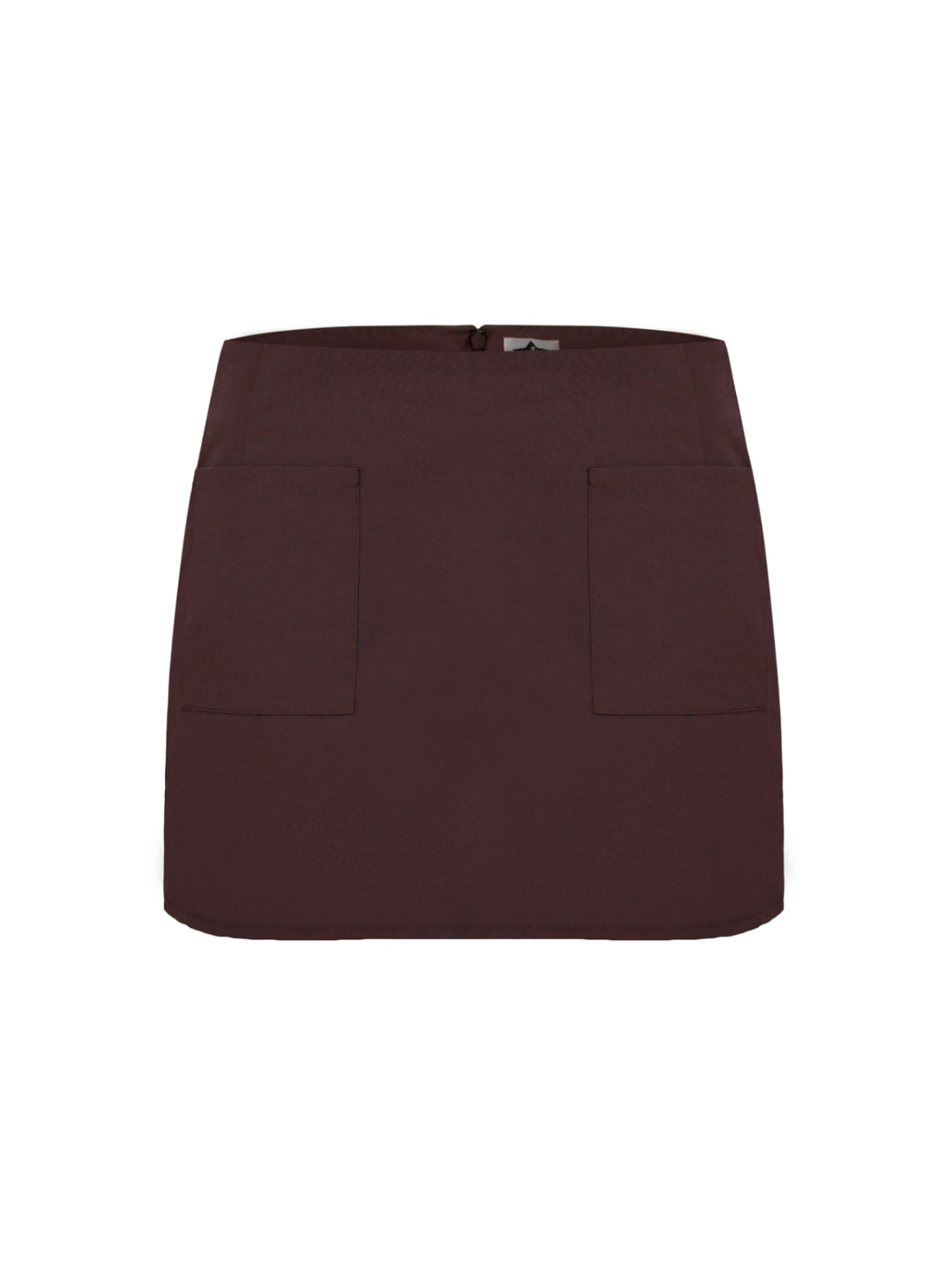 Brown skirt with two front pockets on a white background