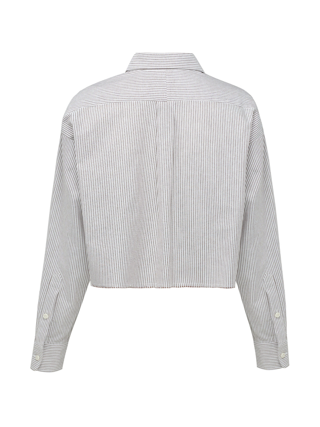 Gray and white striped shirt on a grey background