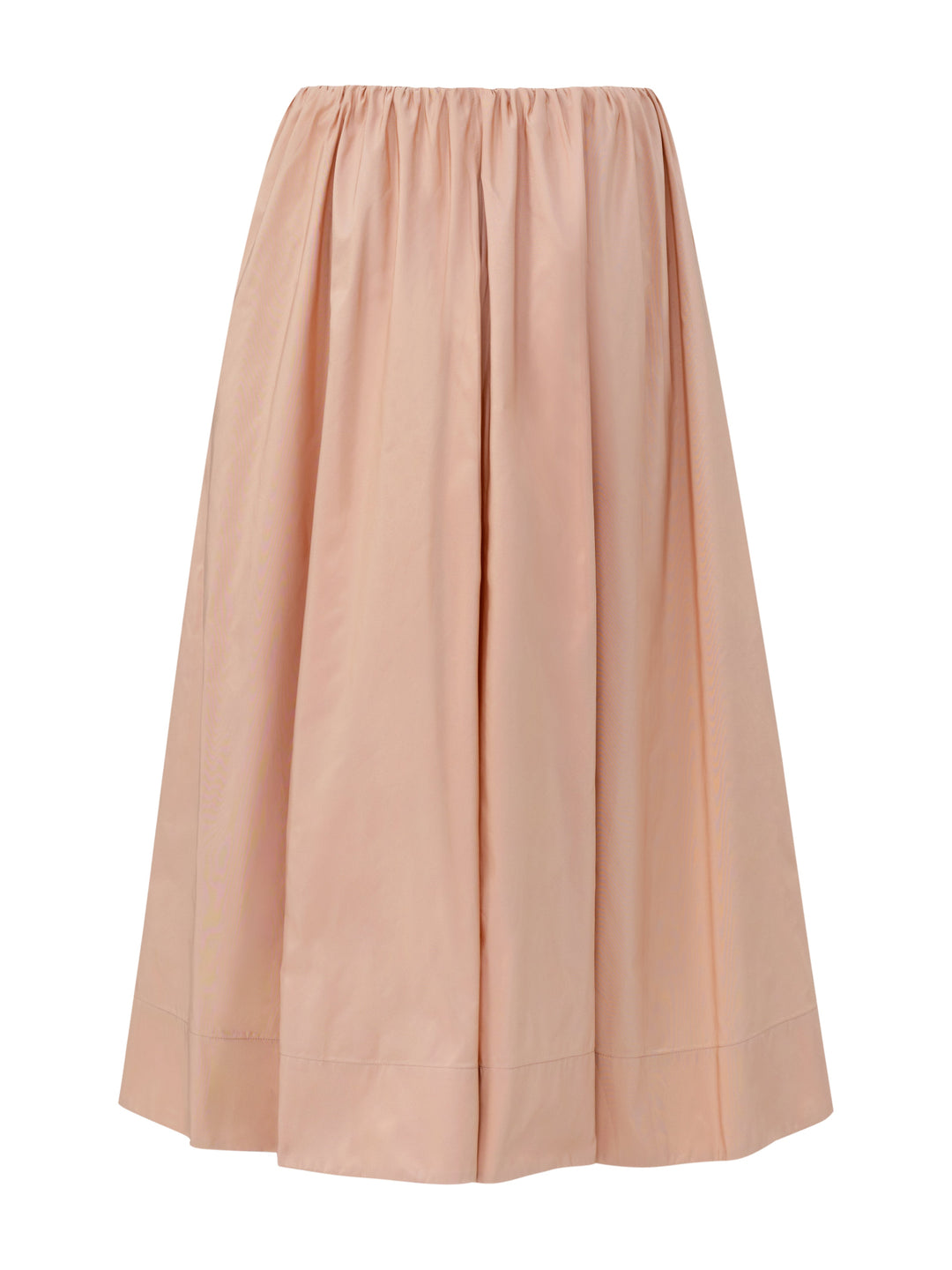 Pink taffeta skirt on a grey background